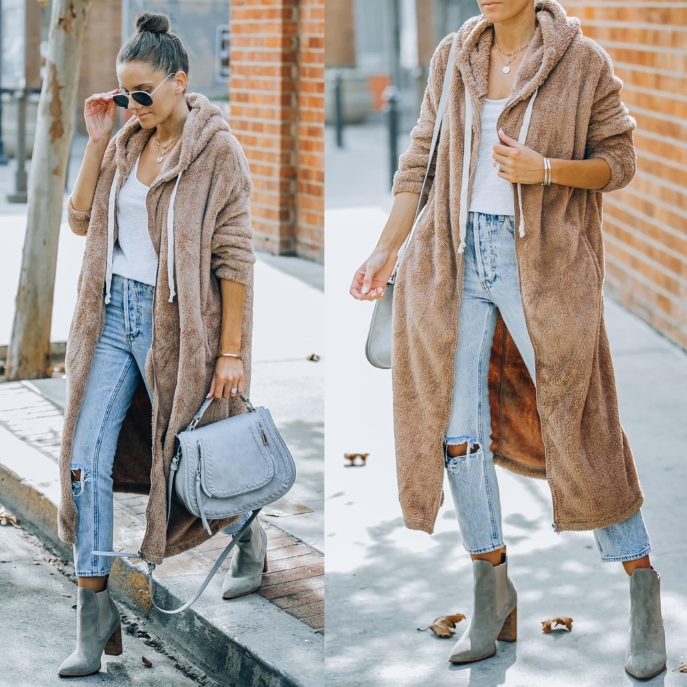 NIB HYFVE HYFVE HYFVE SNOOZE POCKETED SOFT KNIT HOODED JACKET🧥-MOCHA🤎, S, BNIB